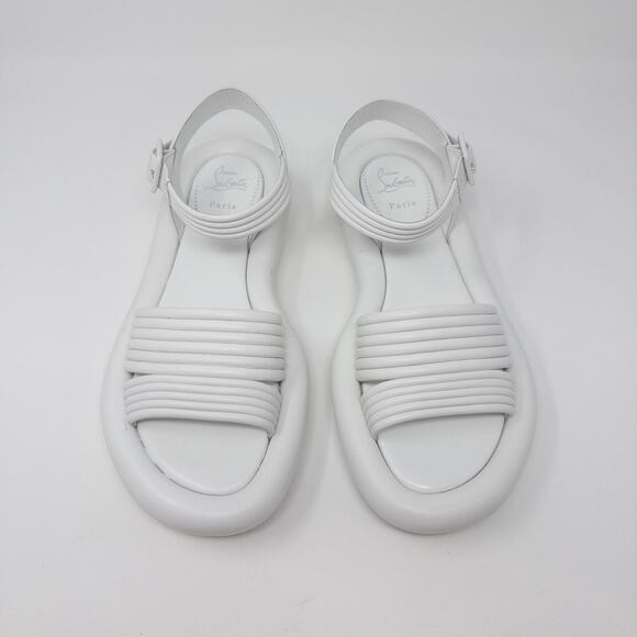 Christian Louboutin Manola Summer Sandals EU 41 White Leather - Picture 3 of 6
